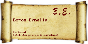 Boros Ernella névjegykártya